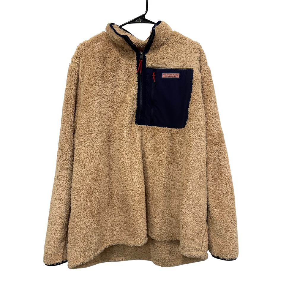 Vineyard Vines Men's XXL STILLWATER SHERPA FLEECE 1/4 QUARTER ZIP PULLOVER